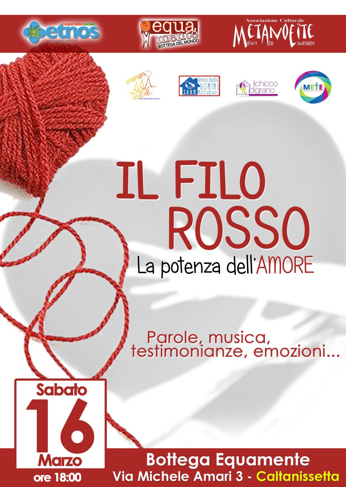 “Il Filo Rosso – La Potenza Dell’amore” A Caltanissetta - TFN